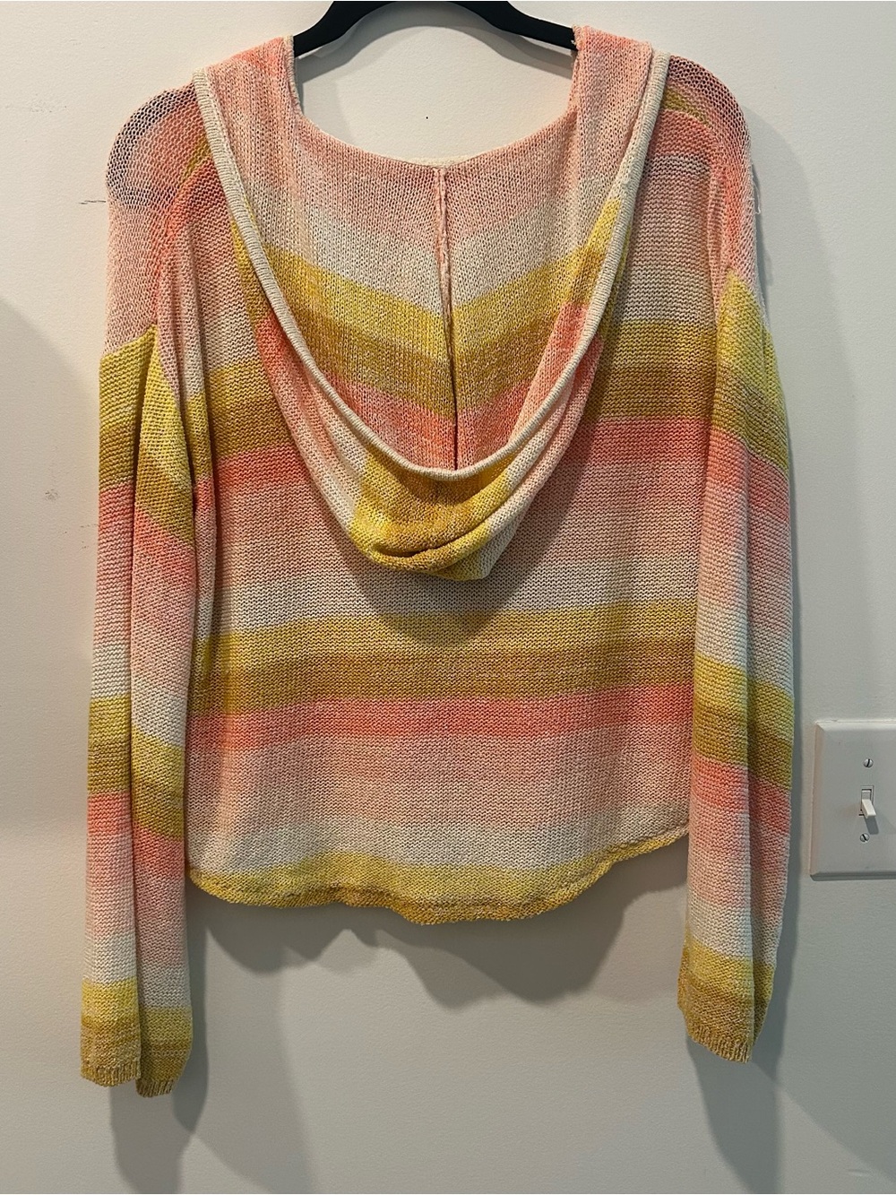 Y2K Billabong Pink & Butter Yellow Knit Sweater Bellsleeve Small - Picture 5 of 10